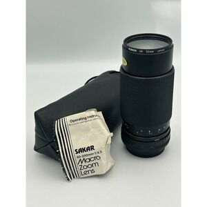 Vintage Film‎ Camera Lens Sakar Macro 80-200mm Zoom 1:4.5 UV Filter